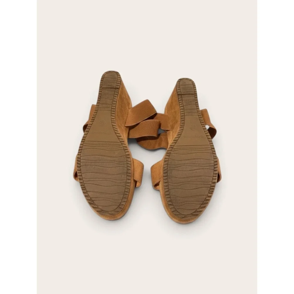 Dream Pairs Womens Ankle Strap Platform Wedge Sandals Tan Brown Faux Suede 8.5
